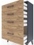 Arges Komodin 4 Çekmeceli 60X30X96 Antrasit-Çam 5
