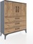 Arges Şifonyer 2 Raflı 3 Çekmeceli 2 Kapaklı 88X30X106 Antrasit-Çam 2