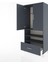 Hyperion Dolap 3 Raflı Tek Çekmeceli Tek Askılı 88X44X195 Antrasit-Antrasit 4