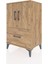 Hyperion Komodin 2 Raflı Tek Çekmeceli 2 Kapaklı 60X44X96 Çam-Çam 3