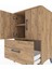 Hyperion Komodin 2 Raflı Tek Çekmeceli 2 Kapaklı 60X44X96 Çam-Çam 5