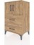 Hyperion Komodin Tek Raflı 2 Çekmeceli 2 Kapaklı 60X44X96 Çam-Çam 3