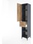 Hyperion Dolap 4 Raflı Tek Çekmeceli Tek Kapaklı 44X44X221 Antrasit-Çam 4