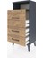 Arges Komodin Tek Raflı 3 Çekmeceli 44X30X96 Antrasit-Çam 4