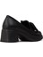 Kadın Siyah Fiyonk Detaylı Loafer Ayakkabı - K1465ZSYHC01 2