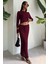 Macey Kroşe Crop Takım -Bordo 1