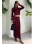 Macey Kroşe Crop Takım -Bordo 2