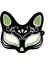 Siyah Renk Süet Kaplama Üzeri Gümüş Yeşil Simli Kedi Maskesi 17X14 cm (5067) 1