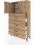 Arges Dolap 2 Raflı 4 Çekmeceli 2 Kapaklı 88X30X163 Çam-Çam 5