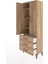 Arges Dolap 4 Raflı 3 Çekmeceli 2 Kapaklı 60X30X163 Çam-Çam 4