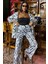 Zebra Desenli Chanel Saten Takım -Multi 6