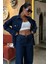 Gömlek ve Palazzo Pantolon Klasik Denim Takım 10070 8