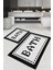 Yıkanabilir 2'li Banyo Halısı ve Klozet Paspası Takımı, Siyah, DC-8034 1