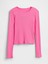 Kız Çocuk Pembe Fitilli Pointelle T-Shirt 1
