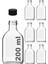 200 cc Kapaklı Cold Şişesi 200 ml Yassı Soğuk Kahve Cam Şişe 6 Adet (Siyah (Plastik)) 1