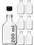 200 cc Kapaklı Cold Şişesi 200 ml Yassı Soğuk Kahve Cam Şişe 6 Adet (Siyah (Plastik)) 3