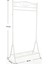 Yüksekliği 173 cm Metal Askısı Giysi Raylı Ayakkabı Rafı, Krem Beyaz HSR01W 2