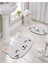 Sevimli Kedi Desenli Kaymaz Banyo Paspası Ikili Set, 40X60 ve 60X100 Ölçüler 2