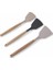 Bambu Saplı Silikon Geniş Spatula, Bambu Uzun Silikon Geniş Spatula 27CM 3 Renk Seçenekli (Krem) 2