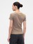 Kadın Açık Kahverengi Pointelle Crewneck T-Shirt 5