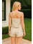Amorasecret Amorasecret Gri Çiçek Desenli Askılı Şortlu Pijama Takımı 2