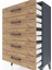 Arges Komodin 5 Çekmeceli 60X30X96 Antrasit-Çam 5