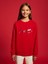Yeni Sezon Bisiklet Yaka Atatürk Imza Baskılı Kız Çocuk Sweatshirt 1
