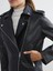 Yeni Sezon Biker Yaka Kadın Deri Görünümlü Ceket 3
