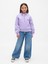 Kız Çocuk Lila Vintagesoft Gap Logo Yarım Fermuarlı Pullover Sweatshirt 4