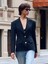 60774 Fitted Kesim Vatkalı Blazer-Lacivert 1