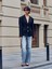 60774 Fitted Kesim Vatkalı Blazer-Lacivert 3
