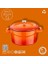 Metal Döküm Mini Tencere, 10 Cm, 0.35 L Hacim, Turuncu 3
