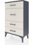 Arges Komodin 4 Çekmeceli 60X30X96 Antrasit-Aytaşı 3