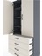 Hyperion Dolap 4 Raflı 4 Çekmeceli 2 Kapaklı 88X44X195 Antrasit-Aytaşı 5