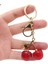 Simli Kiraz Gold Detaylı Kırmızı Viral Çanta Charm Çanta Süsü / Anahtarlık 3