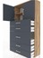 Arges Dolap 2 Raflı 5 Çekmeceli 2 Kapaklı 88X30X163 Çam-Antrasit 5