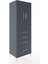 Hyperion Dolap 2 Raflı 4 Çekmeceli 2 Kapaklı 60X44X182 Antrasit-Antrasit 2