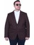 Mocgrande Erkek Büyük Beden 4 Drop Blazer Şönili Ceket 500602 Kahverengi 1