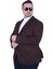 Mocgrande Erkek Büyük Beden 4 Drop Blazer Şönili Ceket 500602 Kahverengi 3