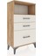 Arges Komodin Tek Raflı 3 Çekmeceli 60X30X106 Çam-Aytaşı 4