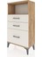 Arges Komodin Tek Raflı 3 Çekmeceli 60X30X106 Çam-Aytaşı 5