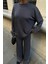 Gümüş Taşlı Dokuma Oversize Takım -Füme 4