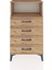 Arges Komodin Tek Raflı 4 Çekmeceli 60X30X106 Çam-Çam 2