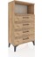 Arges Komodin Tek Raflı 4 Çekmeceli 60X30X106 Çam-Çam 4