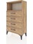 Arges Komodin Tek Raflı 4 Çekmeceli 60X30X106 Çam-Çam 5