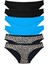 6 Adet Likralı Kadın Slip Külot Leopar Siyah Mavi 2