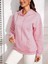 Kadın Uzun Kollu Kapşonlu Bağcıklı Cepli Capitone Sweatshirt 1