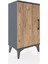 Arges Komodin 2 Raflı Tek Kapaklı 44X30X80 Antrasit-Çam 3