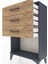 Arges Komodin 3 Çekmeceli 60X30X96 Antrasit-Çam 5