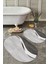 Gri 2'li Oval Banyo Paspas Takımı, Kaymaz Taban, Yıkanabilir, Toz ve Leke Tutmaz 1